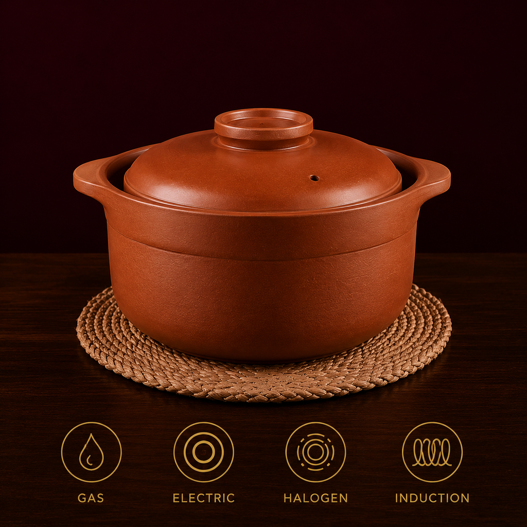Terracotta Clay Dutch Oven — 4.0L | Non-Toxic