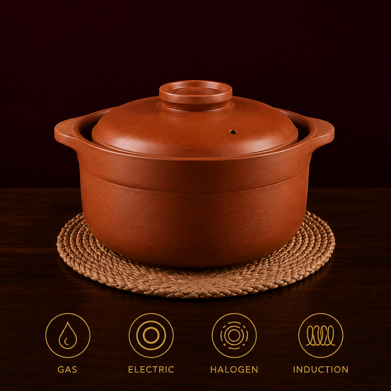 Terracotta Clay Dutch Oven — 4.0L | Non-Toxic