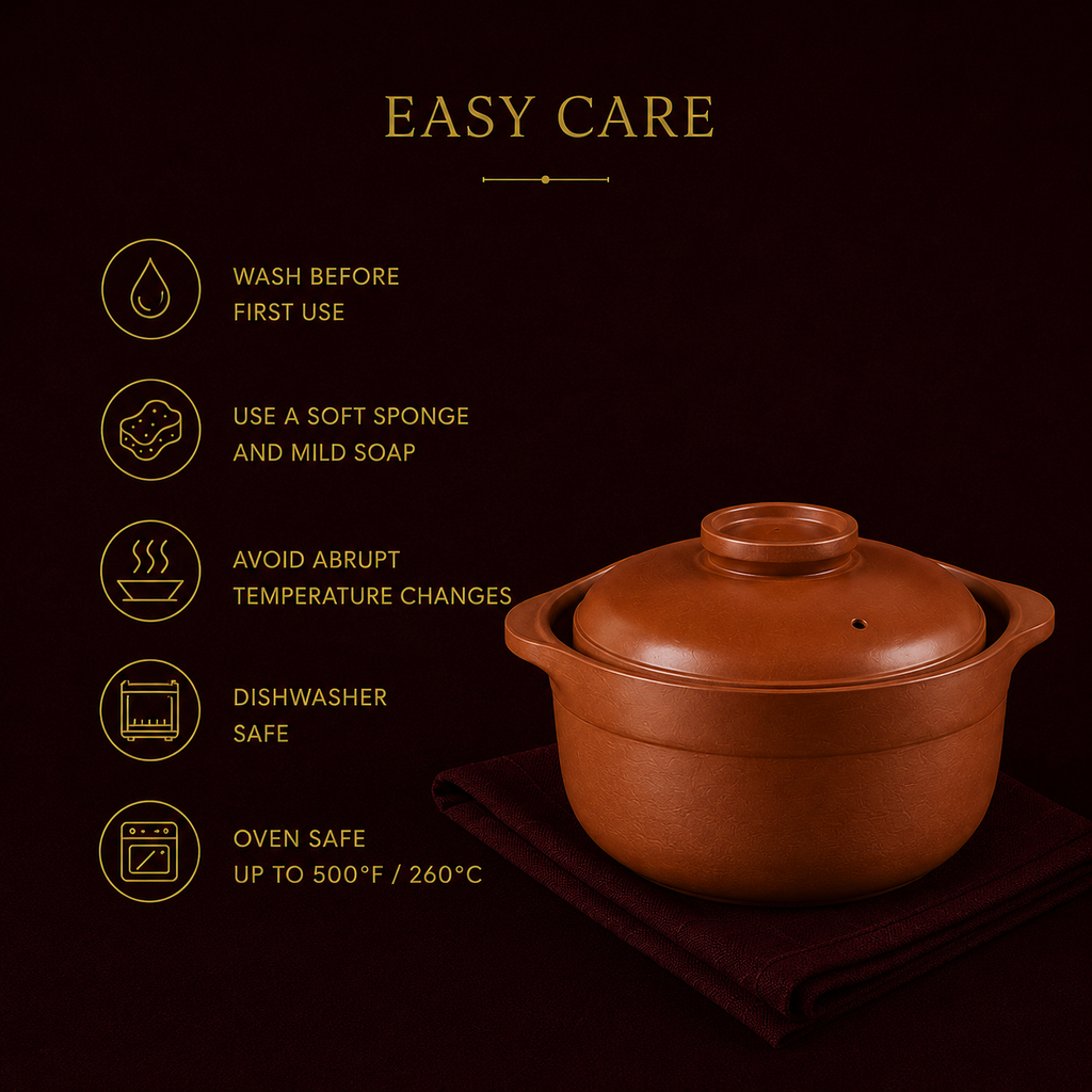 Terracotta Clay Dutch Oven — 4.0L | Non-Toxic