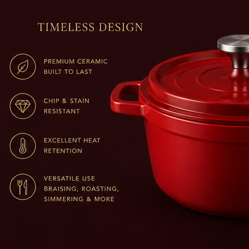 Terracento Ceramic Dutch Oven — 4.5L | Non-Toxic
